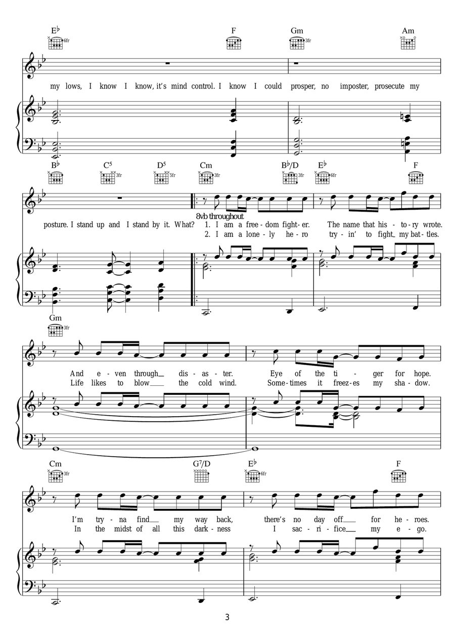 It's On Again It's On Again Piano, Vocal, Guitar scores gallery preview page 3