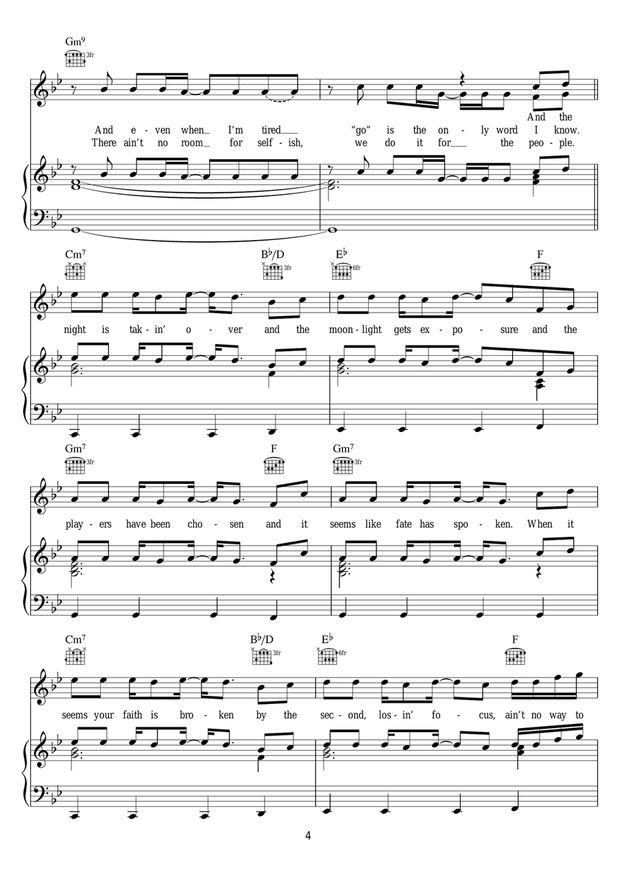 It's On Again It's On Again Piano, Vocal, Guitar scores gallery preview page 4