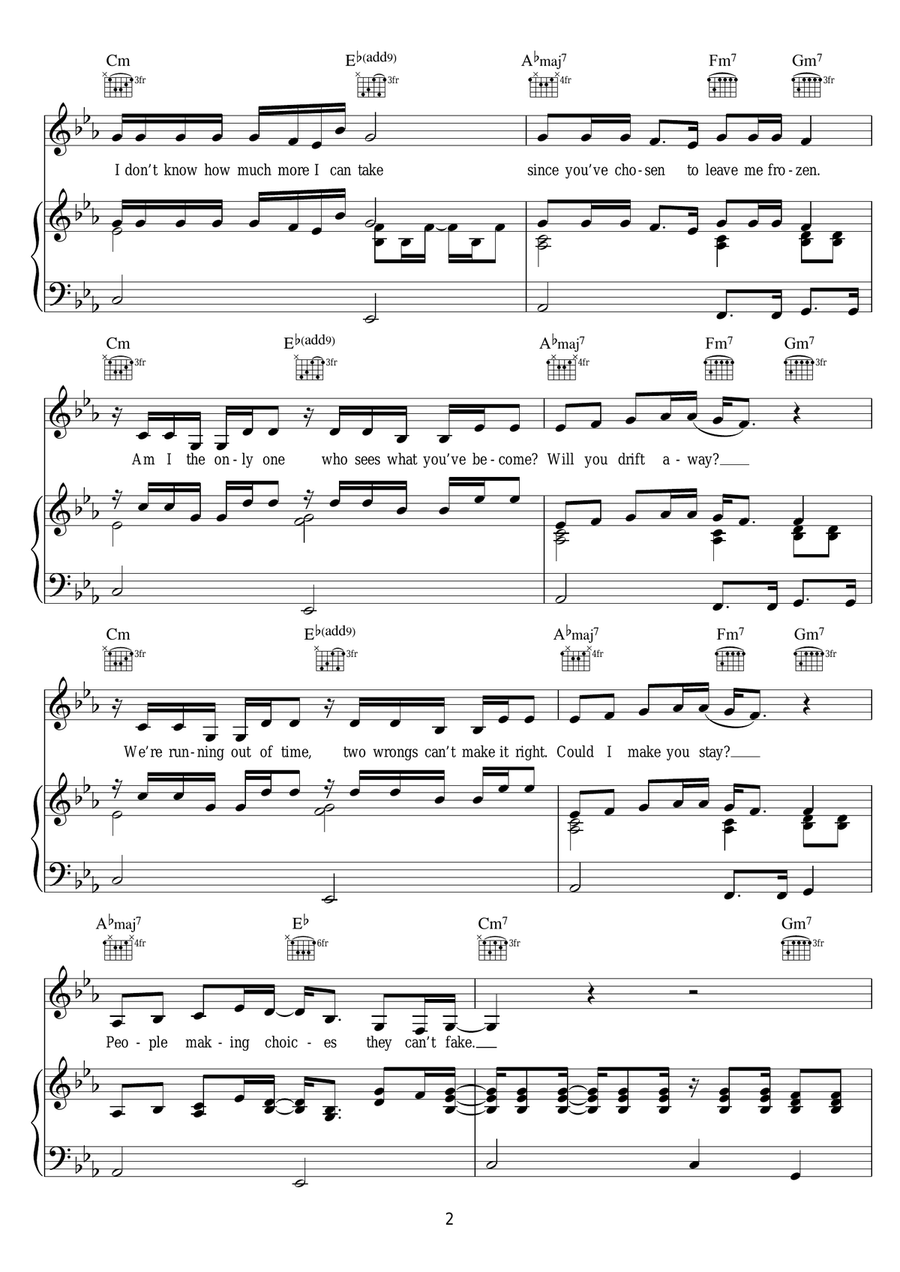 Extraordinary Extraordinary Piano, Vocal, Guitar scores gallery preview page 2
