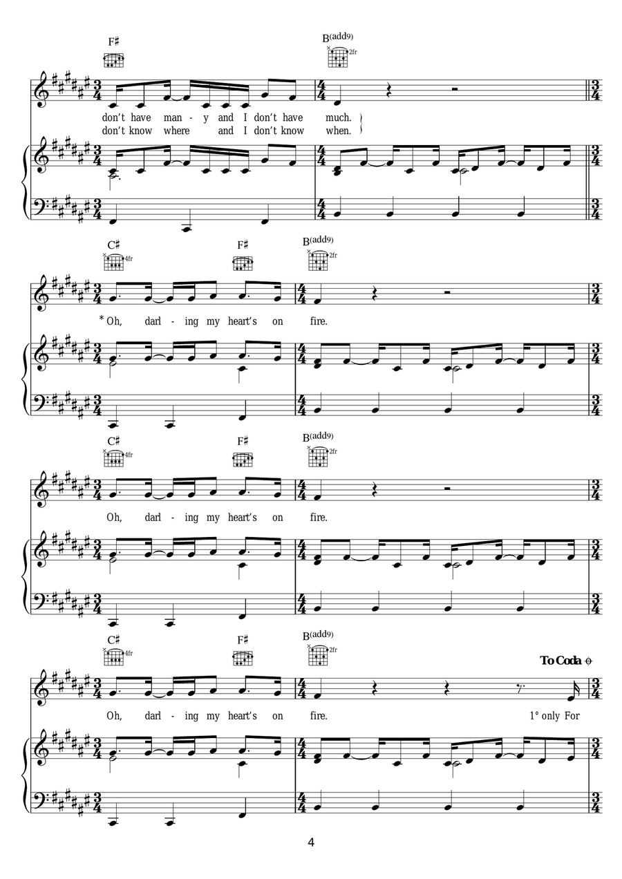 Heart's On Fire Heart's On Fire Piano, Vocal, Guitar scores gallery preview page 4