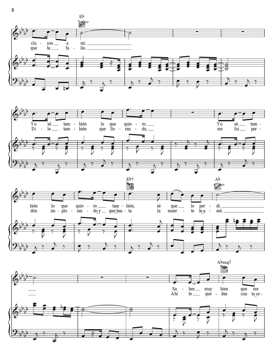 Razones De Mujer Razones De Mujer Piano, Vocal, Guitar scores gallery preview page 2