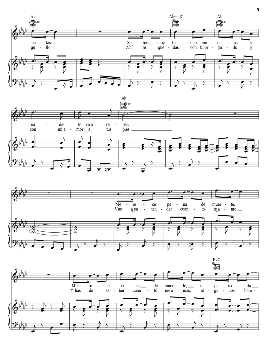 Razones De Mujer Razones De Mujer Piano, Vocal, Guitar scores gallery preview page 3