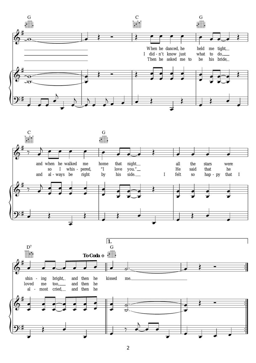 (And) Then He Kissed Me (And) Then He Kissed Me Piano, Vocal, Guitar scores gallery preview page 2