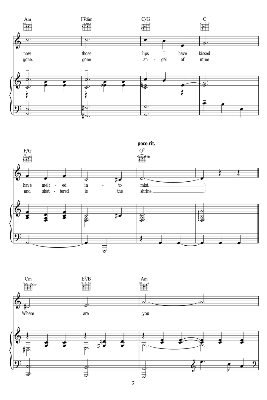 My Moonlight Madonna My Moonlight Madonna Piano, Vocal, Guitar scores gallery preview page 2