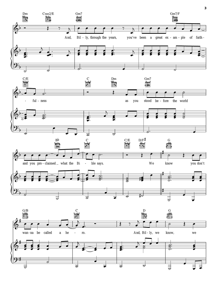 Hero Of The Faith Hero Of The Faith Piano, Vocal, Guitar scores gallery preview page 3