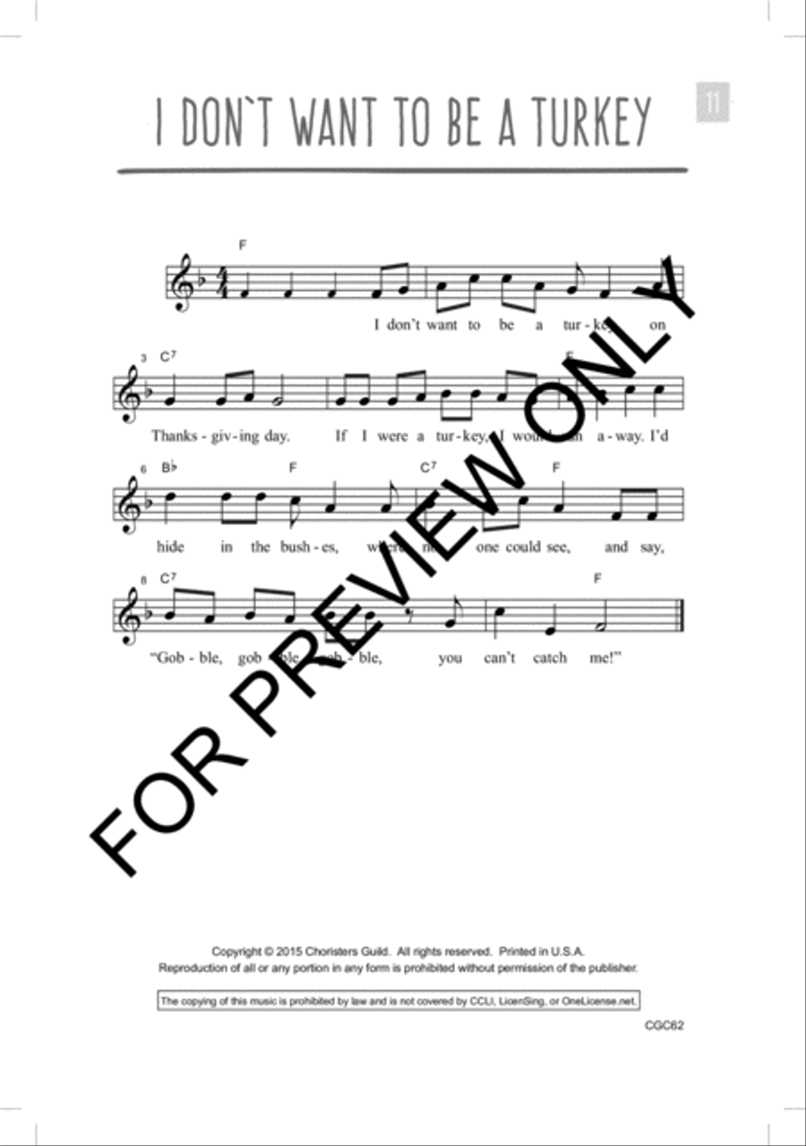 Mini Musicals: Five Short Preschool Programs for Special Days Unison Choir scores gallery preview page 4