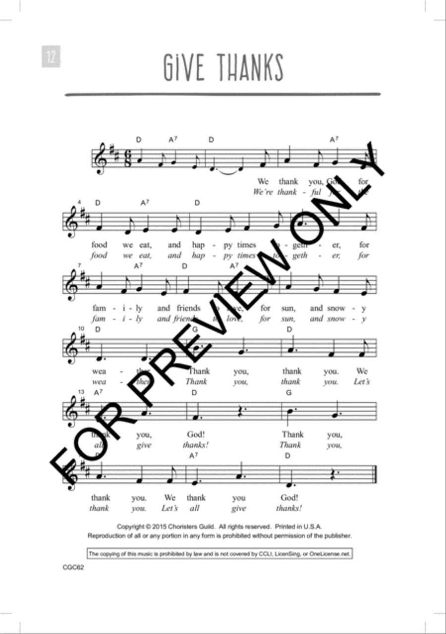 Mini Musicals: Five Short Preschool Programs for Special Days Unison Choir scores gallery preview page 5