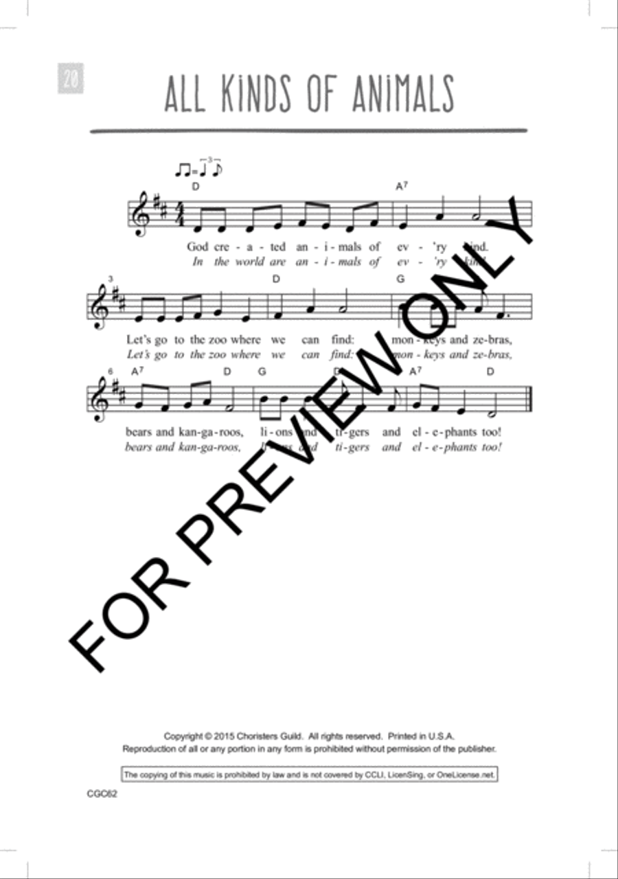 Mini Musicals: Five Short Preschool Programs for Special Days Unison Choir scores gallery preview page 7