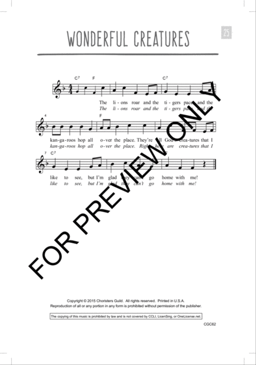 Mini Musicals: Five Short Preschool Programs for Special Days Unison Choir scores gallery preview page 8