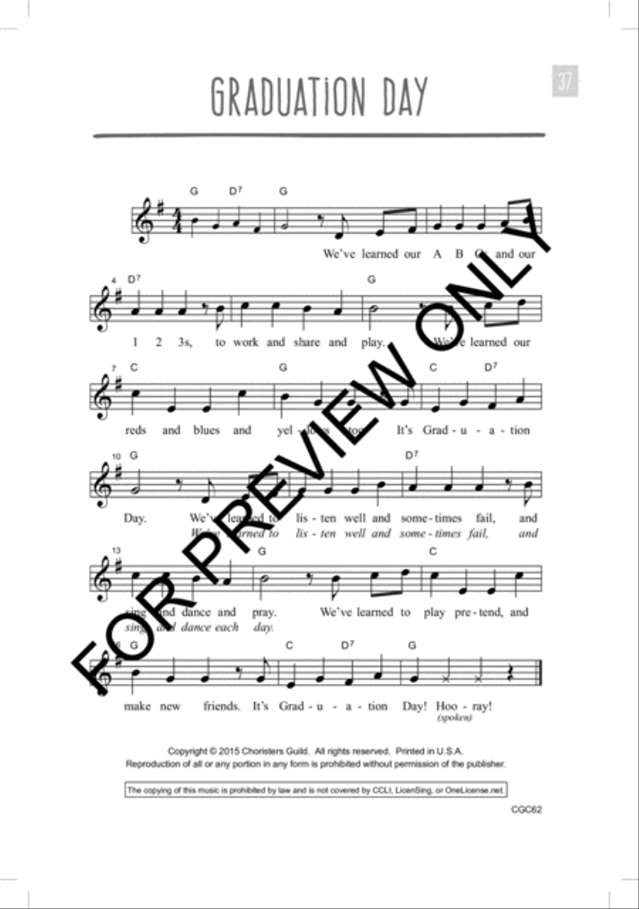 Mini Musicals: Five Short Preschool Programs for Special Days Unison Choir scores gallery preview page 10