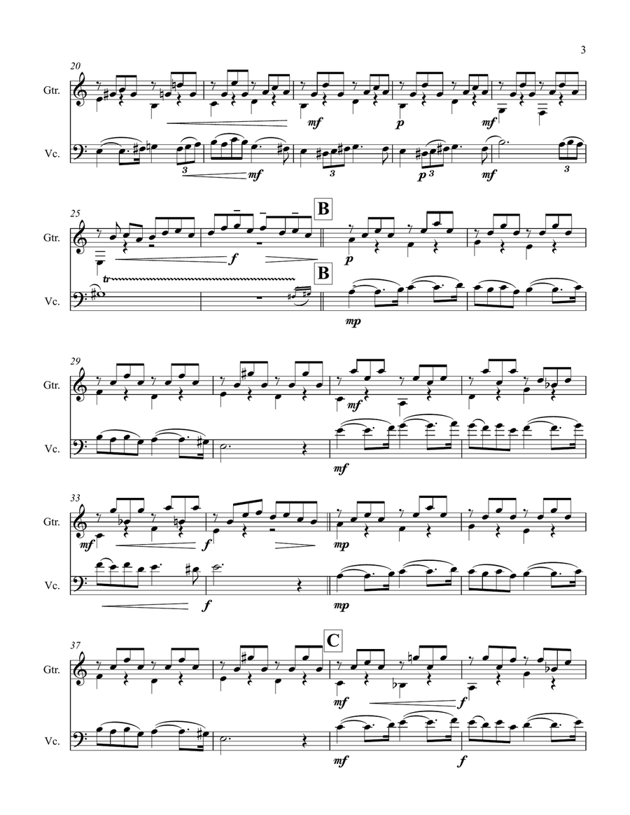 Pavane, op 50, cello and guitar String Duet scores gallery preview page 3