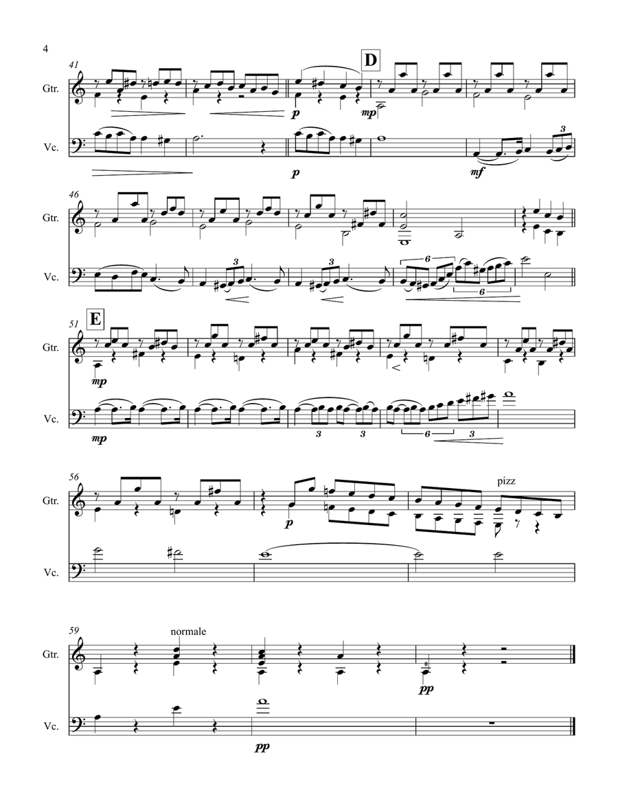 Pavane, op 50, cello and guitar String Duet scores gallery preview page 4
