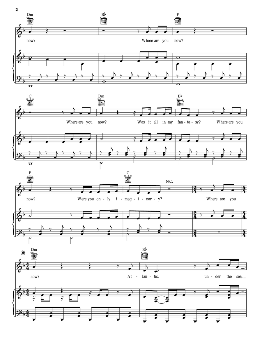 Faded Faded Piano, Vocal, Guitar scores gallery preview page 2