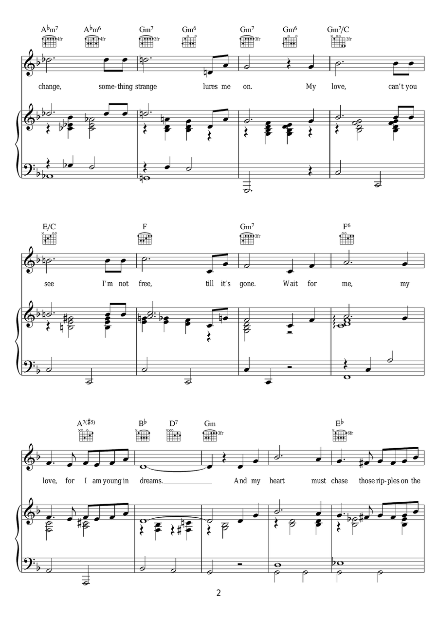 Wait For Me (Johnny Concho's Theme) Piano, Vocal, Guitar scores gallery preview page 2
