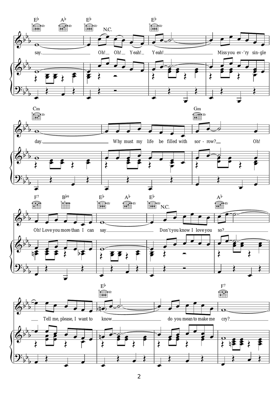 More Than I Can Say Piano, Vocal, Guitar scores gallery preview page 2