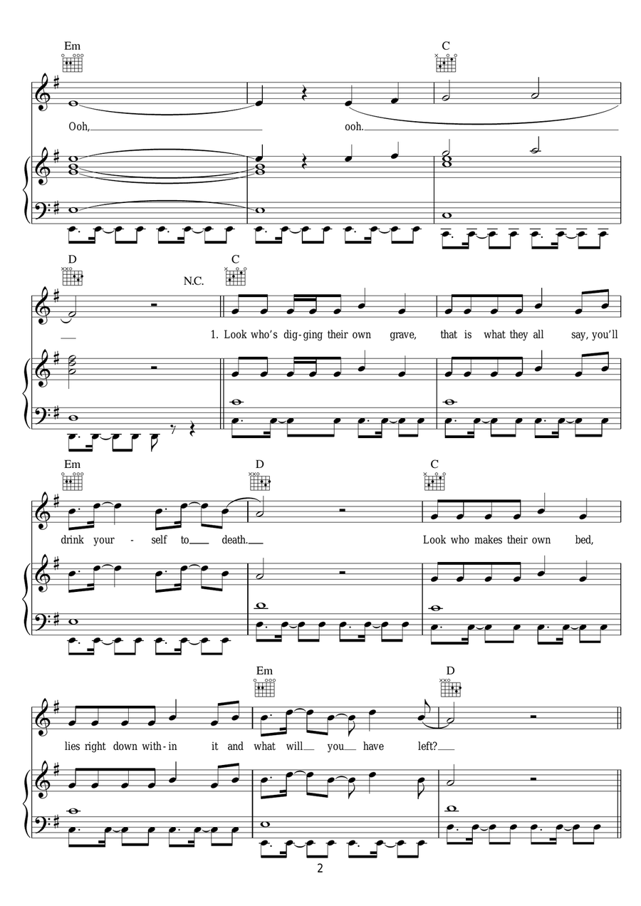 Icarus Icarus Piano, Vocal, Guitar scores gallery preview page 2