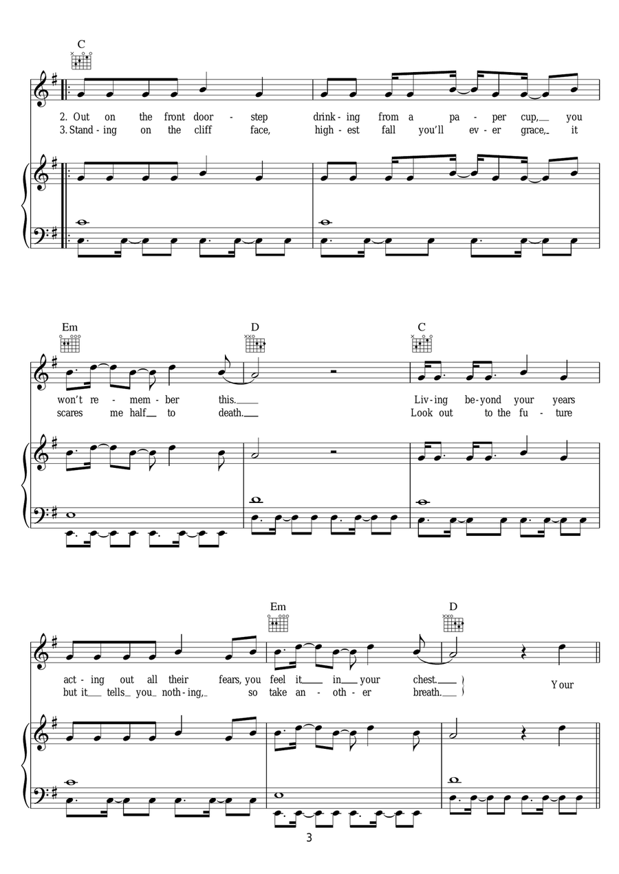 Icarus Icarus Piano, Vocal, Guitar scores gallery preview page 3