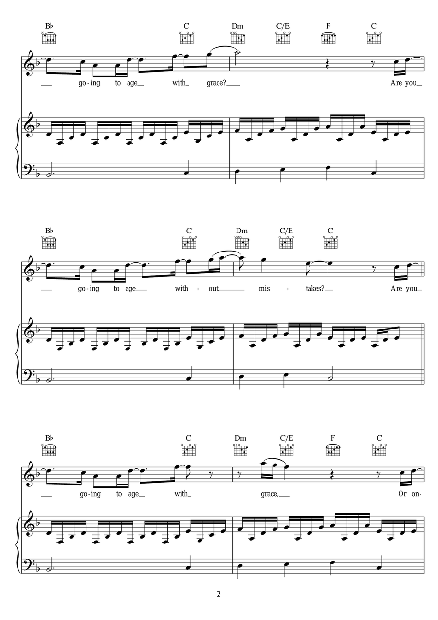 Oblivion Oblivion Piano, Vocal, Guitar scores gallery preview page 2