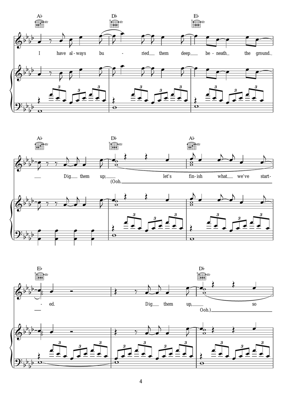 Flaws Flaws Piano, Vocal, Guitar scores gallery preview page 4