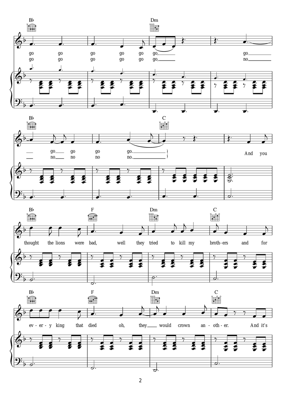 Daniel In The Den Daniel In The Den Piano, Vocal, Guitar scores gallery preview page 2