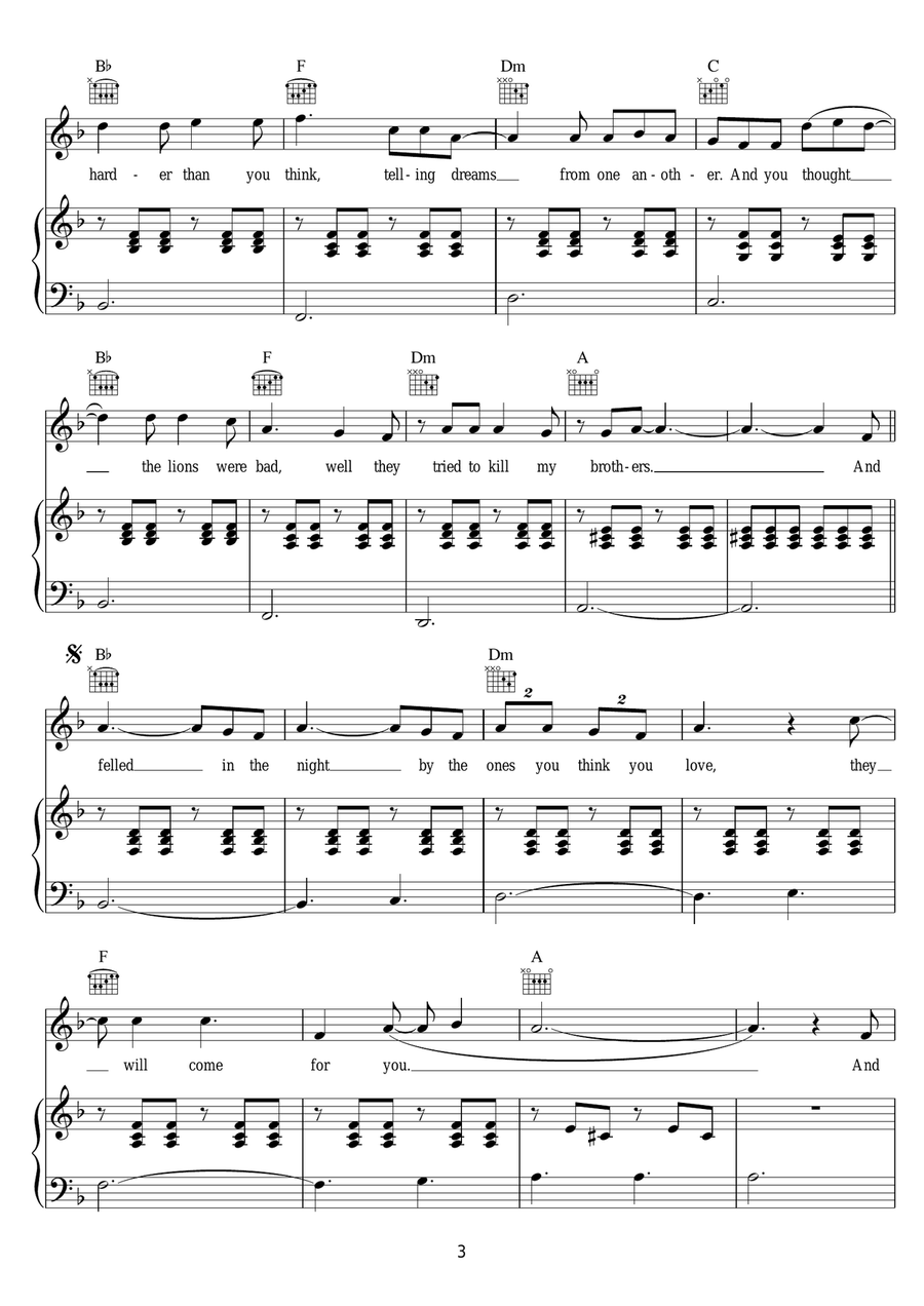 Daniel In The Den Daniel In The Den Piano, Vocal, Guitar scores gallery preview page 3