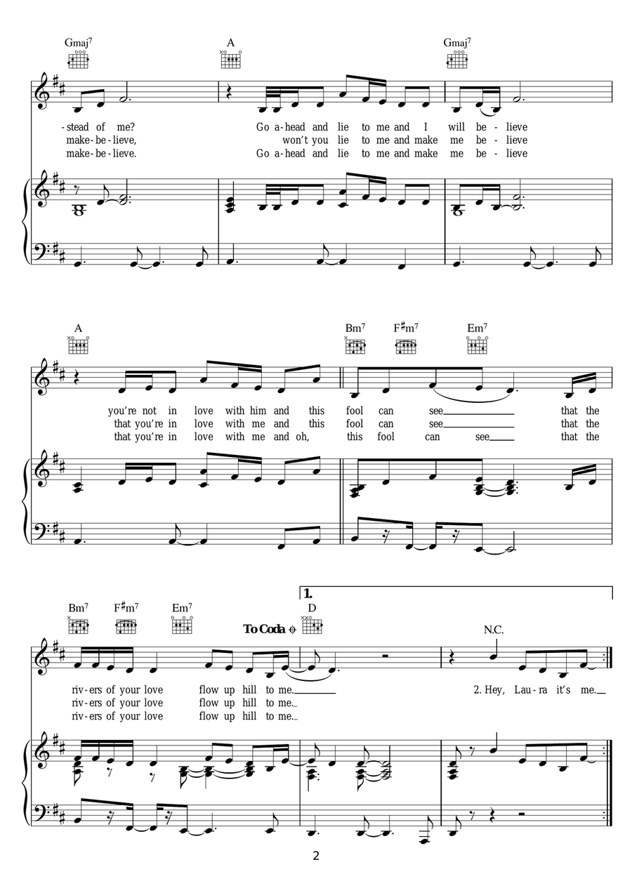 Hey Laura Hey Laura Piano, Vocal, Guitar scores gallery preview page 2