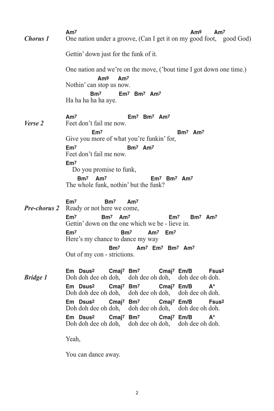 One Nation Under A Groove Electric Guitar scores gallery preview page 2