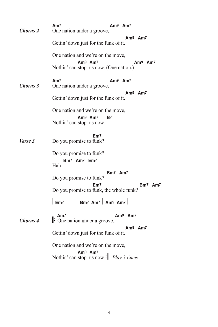 One Nation Under A Groove Electric Guitar scores gallery preview page 4
