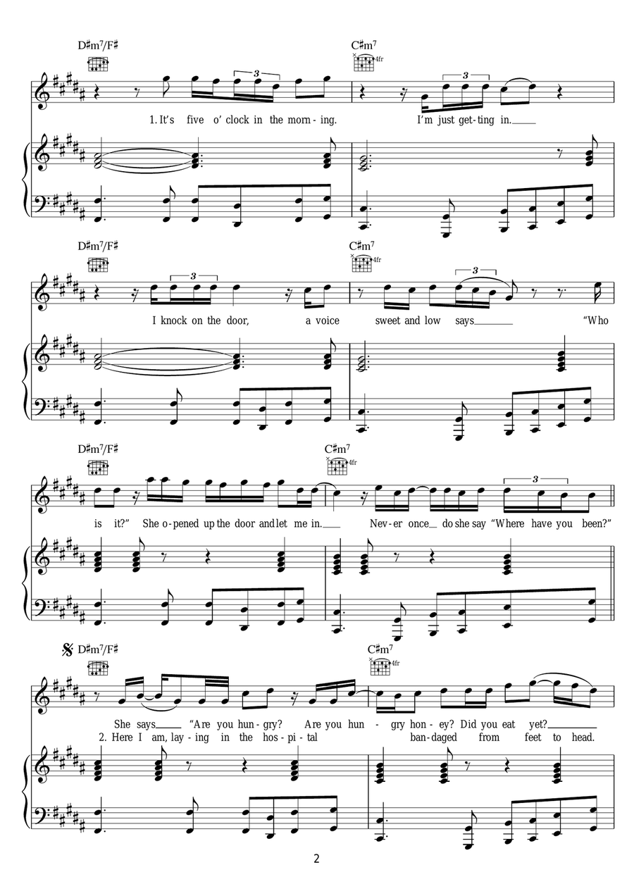 Thin Line Between Love And Hate Piano, Vocal, Guitar scores gallery preview page 2