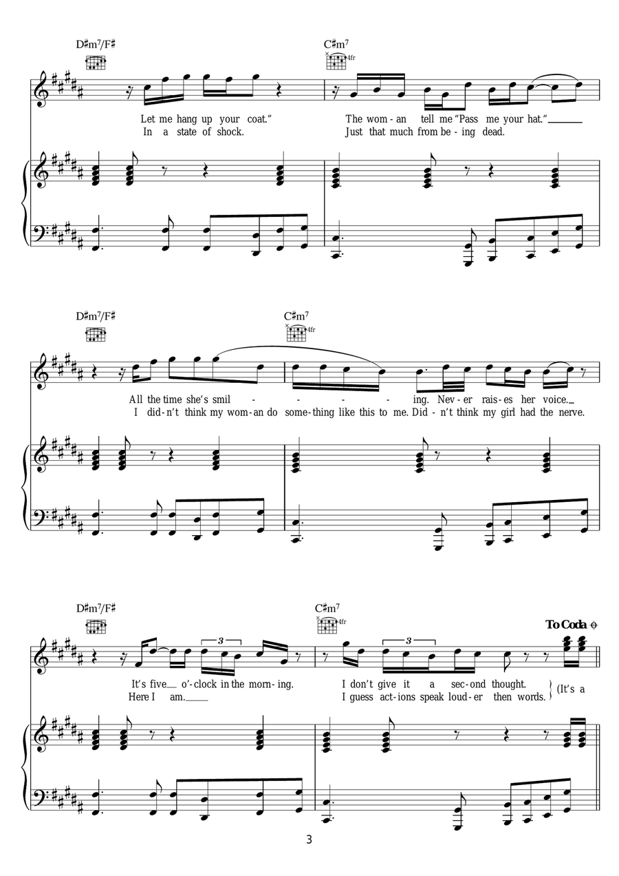 Thin Line Between Love And Hate Piano, Vocal, Guitar scores gallery preview page 3