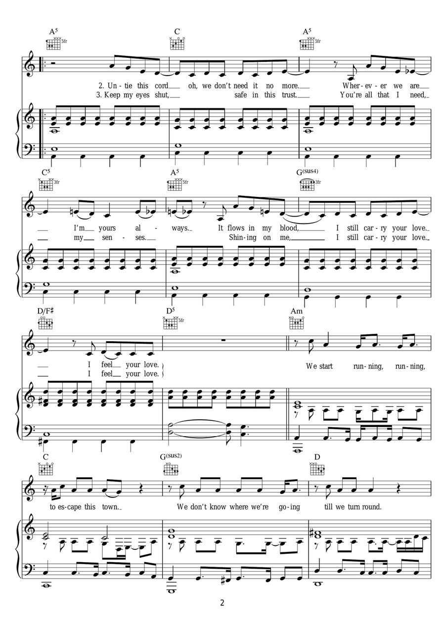 Light Me Up Light Me Up Piano, Vocal, Guitar scores gallery preview page 2