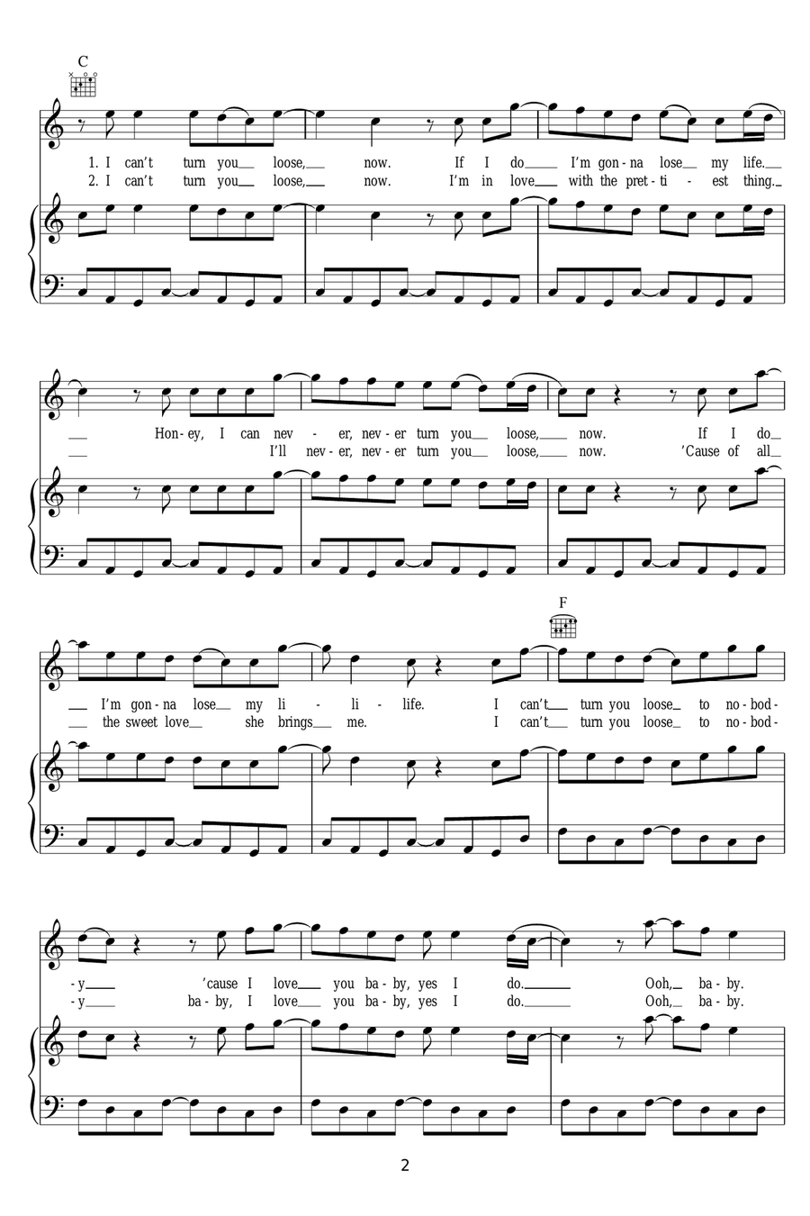 I Can't Turn You Loose I Can't Turn You Loose Piano, Vocal, Guitar scores gallery preview page 2