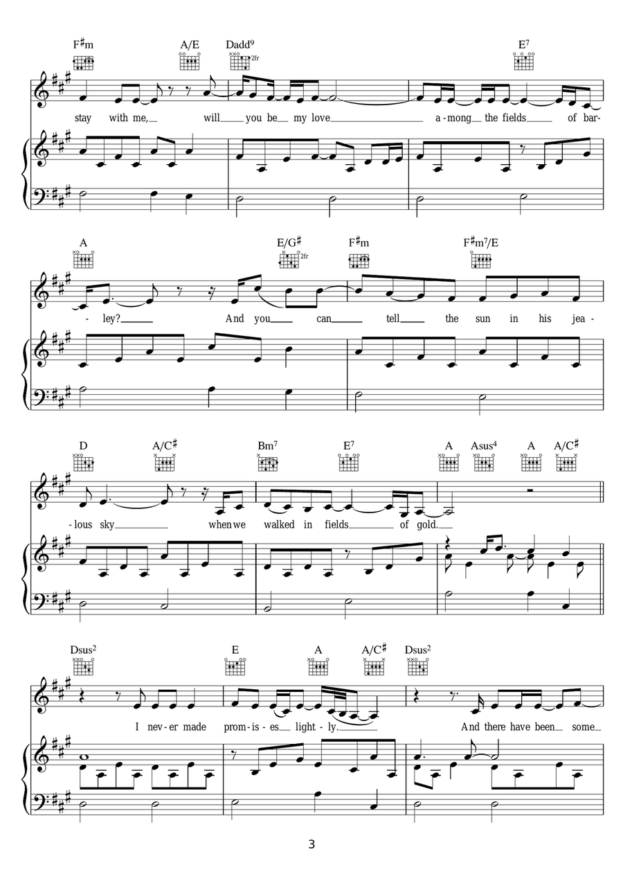 Fields Of Gold Fields Of Gold Piano, Vocal, Guitar scores gallery preview page 3