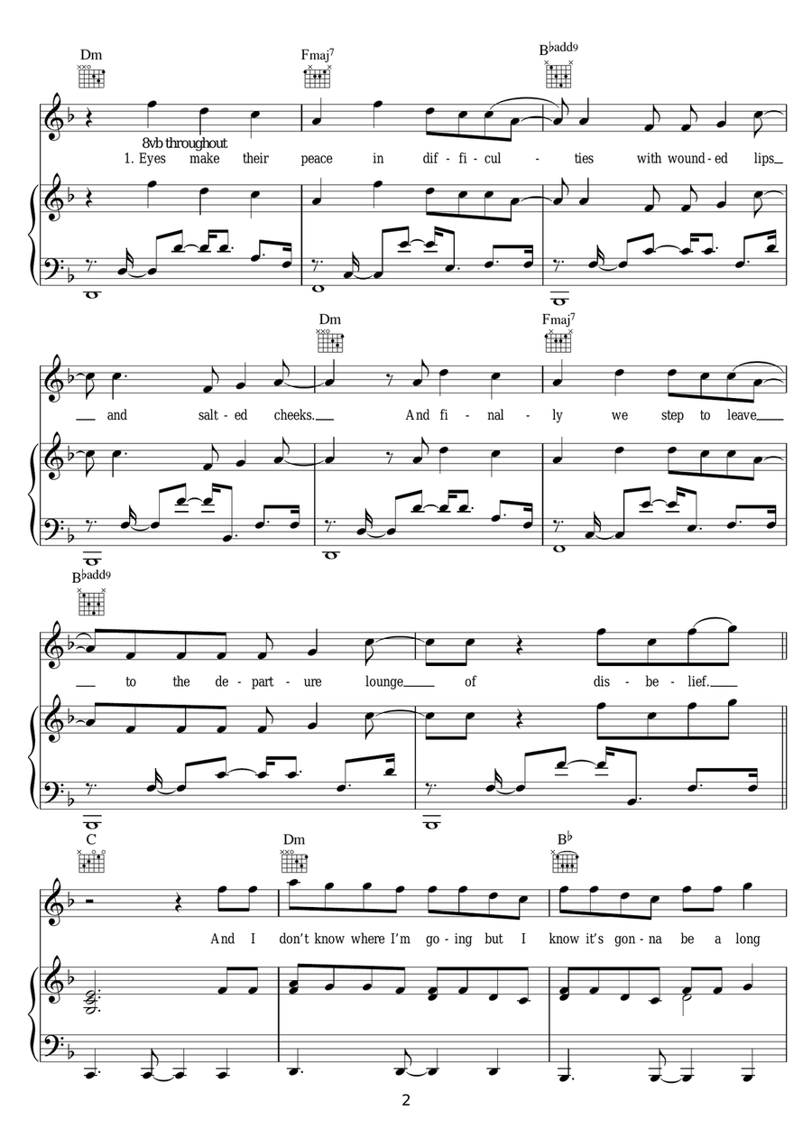 Beating Heart Beating Heart Piano, Vocal, Guitar scores gallery preview page 2