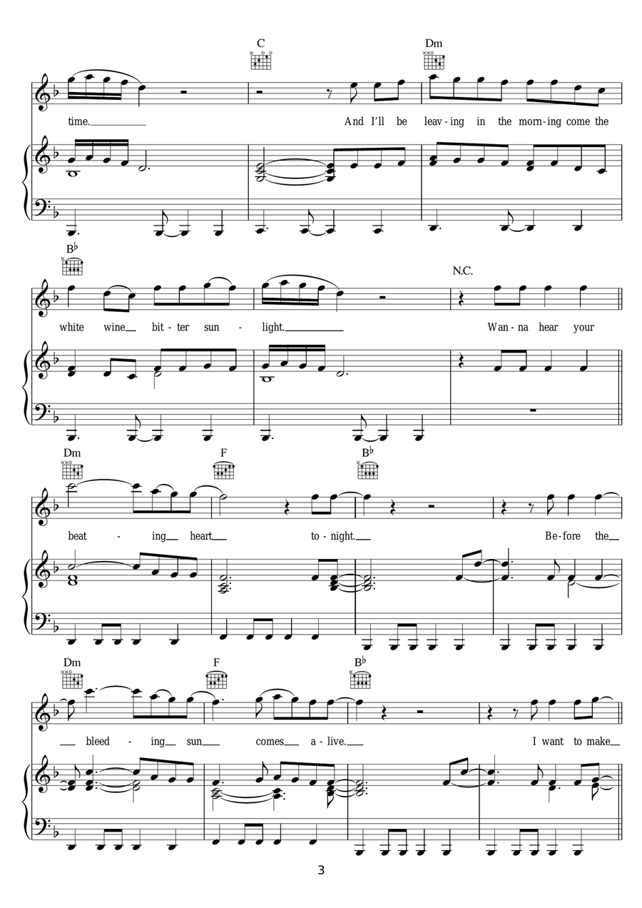Beating Heart Beating Heart Piano, Vocal, Guitar scores gallery preview page 3
