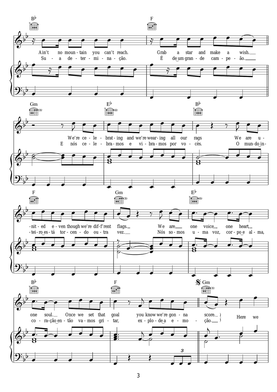 Dar Um Jeito (We Will Find A Way) Piano, Vocal, Guitar scores gallery preview page 3