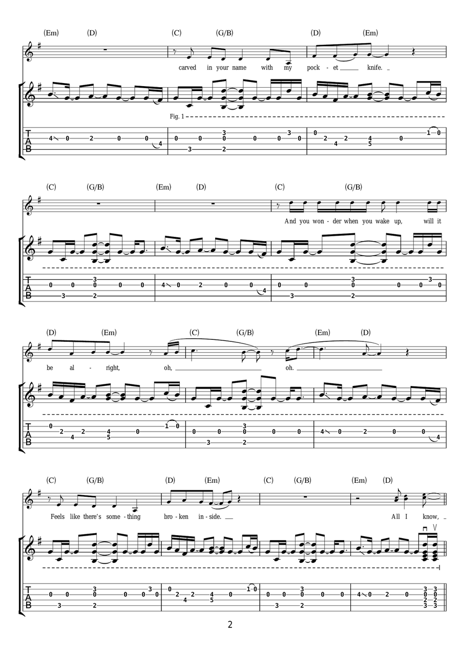 Ink Ink Acoustic Guitar scores gallery preview page 2