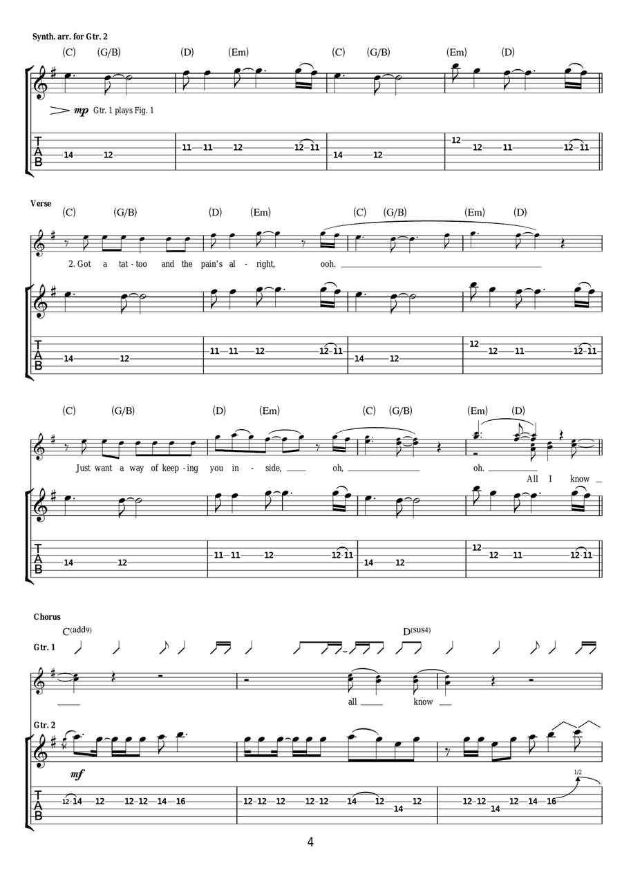 Ink Ink Acoustic Guitar scores gallery preview page 4