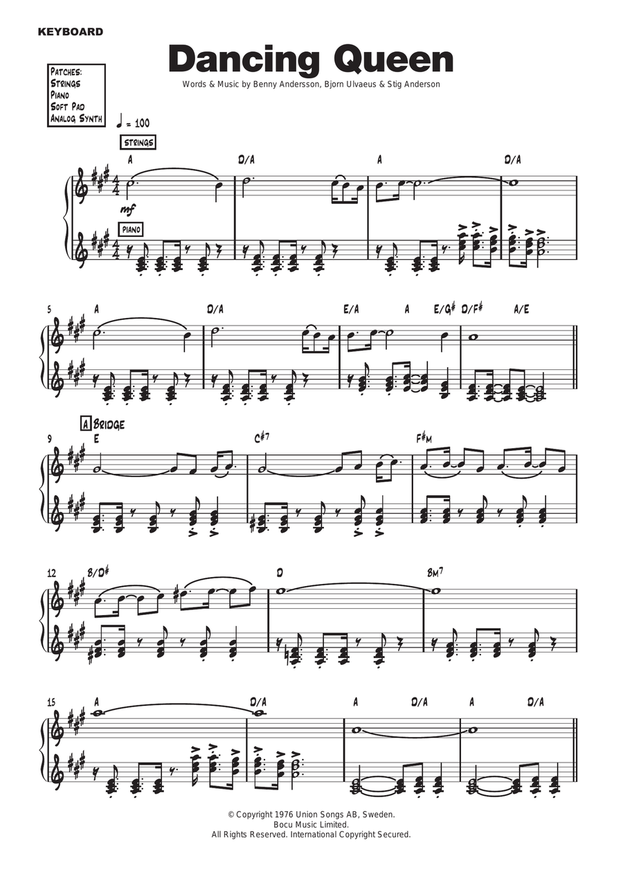 Dancing Queen Dancing Queen Piano, Vocal, Guitar scores gallery preview page 4