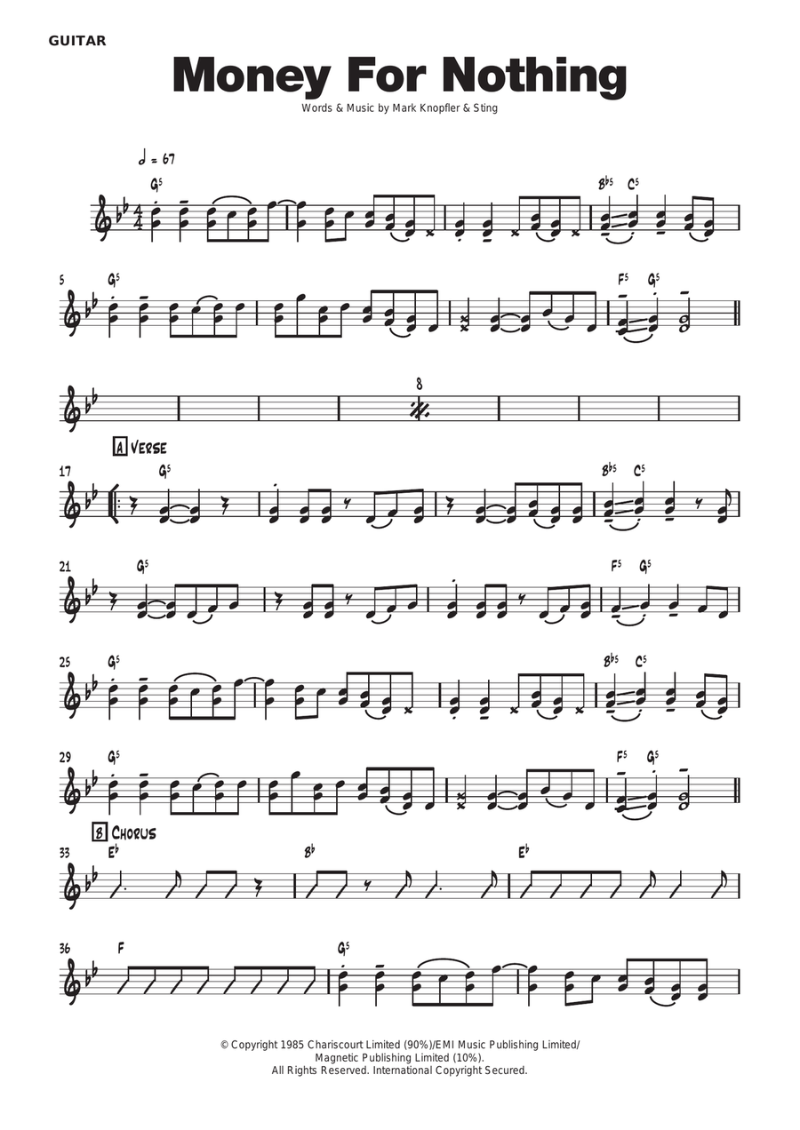 Money For Nothing Money For Nothing Piano, Vocal, Guitar scores gallery preview page 2