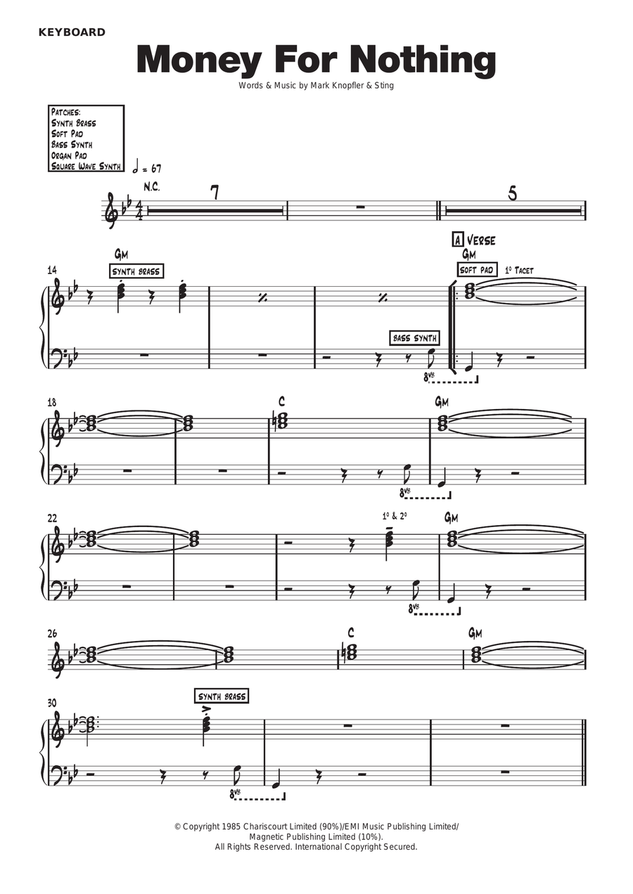 Money For Nothing Money For Nothing Piano, Vocal, Guitar scores gallery preview page 4