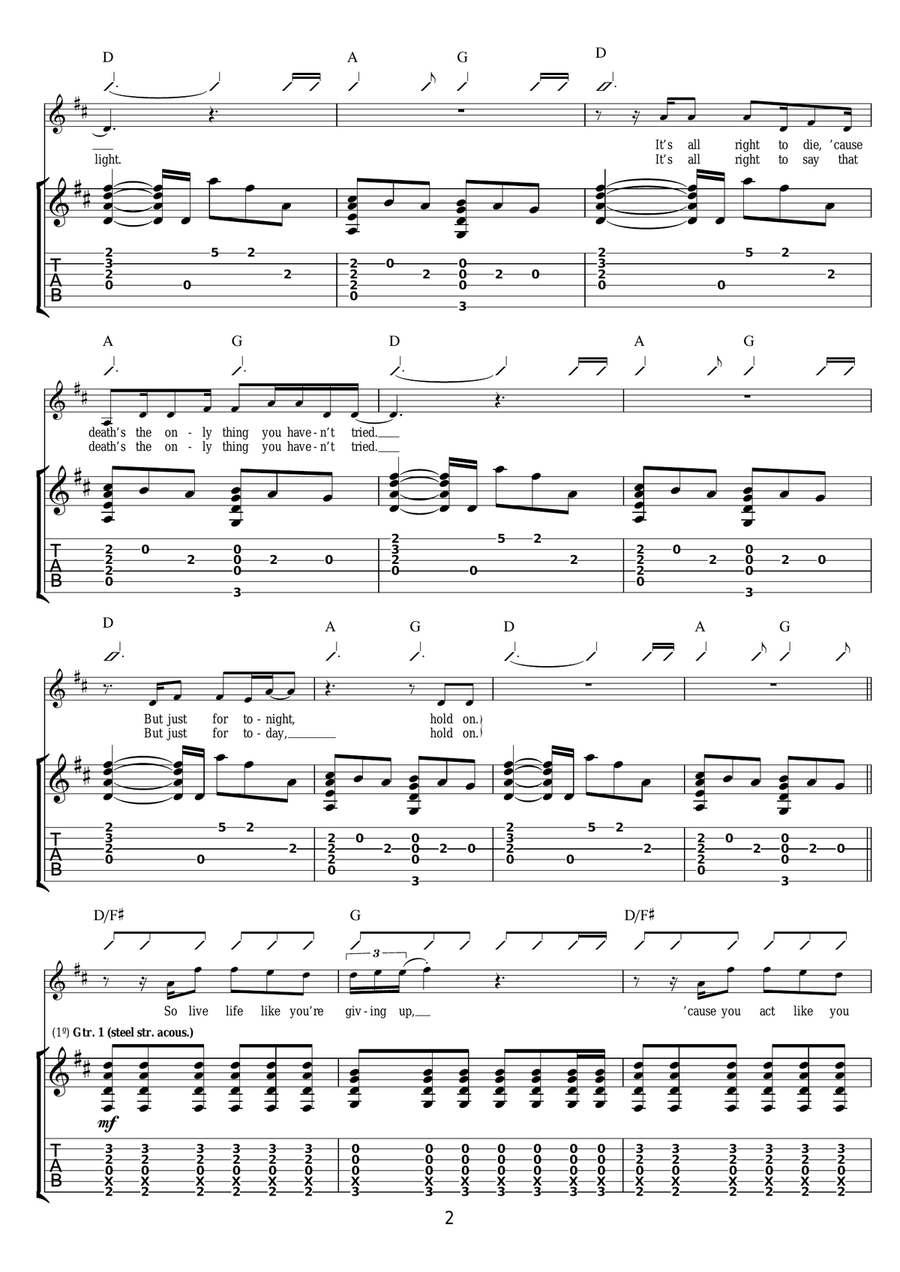 Even My Dad Does Sometimes Acoustic Guitar scores gallery preview page 2