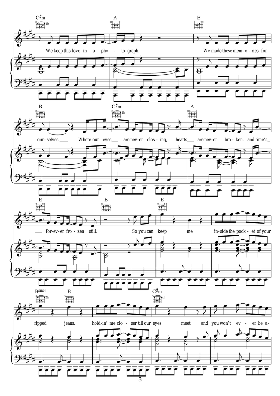 Photograph Photograph Piano, Vocal, Guitar scores gallery preview page 3