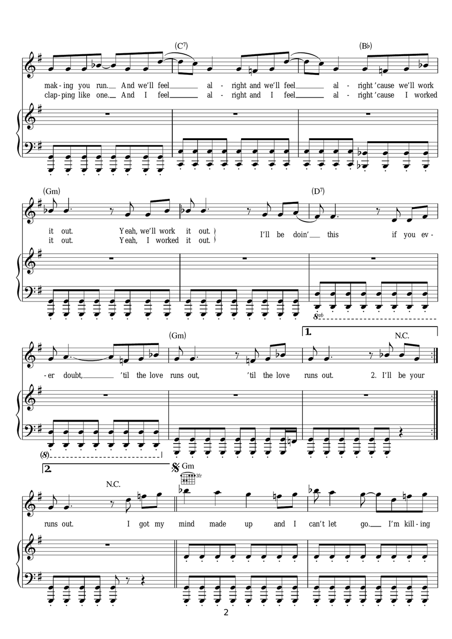 Love Runs Out Love Runs Out Piano, Vocal, Guitar scores gallery preview page 2