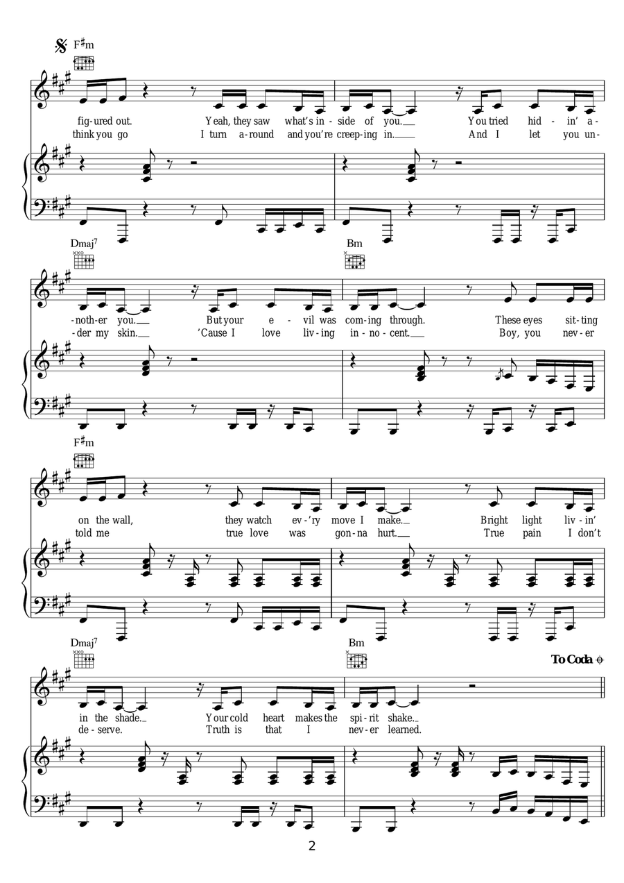 Ghost Ghost Piano, Vocal, Guitar scores gallery preview page 2