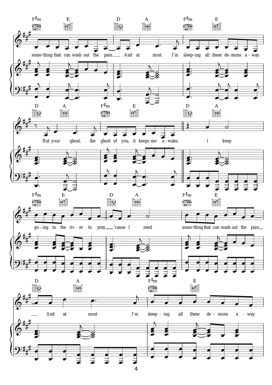 Ghost Ghost Piano, Vocal, Guitar scores gallery preview page 4