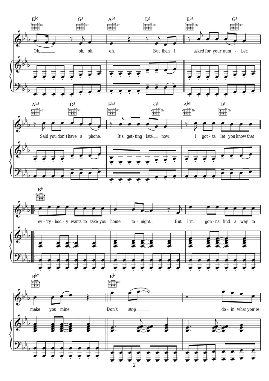 Don't Stop Don't Stop Piano, Vocal, Guitar scores gallery preview page 2