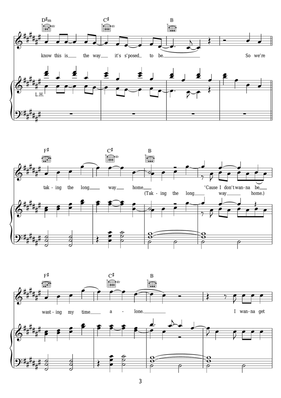 Long Way Home Long Way Home Piano, Vocal, Guitar scores gallery preview page 3