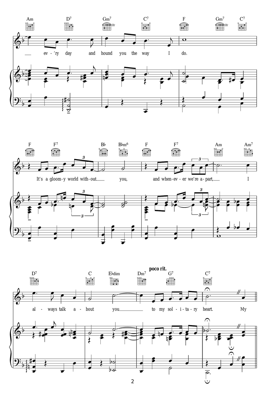 My Heart And I My Heart And I Piano, Vocal, Guitar scores gallery preview page 2