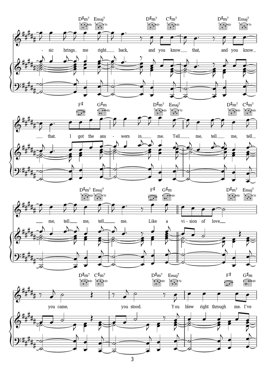 Never Say Never Never Say Never Piano, Vocal, Guitar scores gallery preview page 3